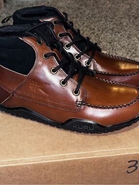 KURU Quest Men's Java Brown Leather Ankle Lace Up Camp Hiking Boots Size 9.5